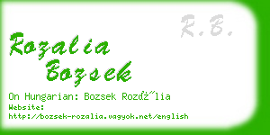 rozalia bozsek business card